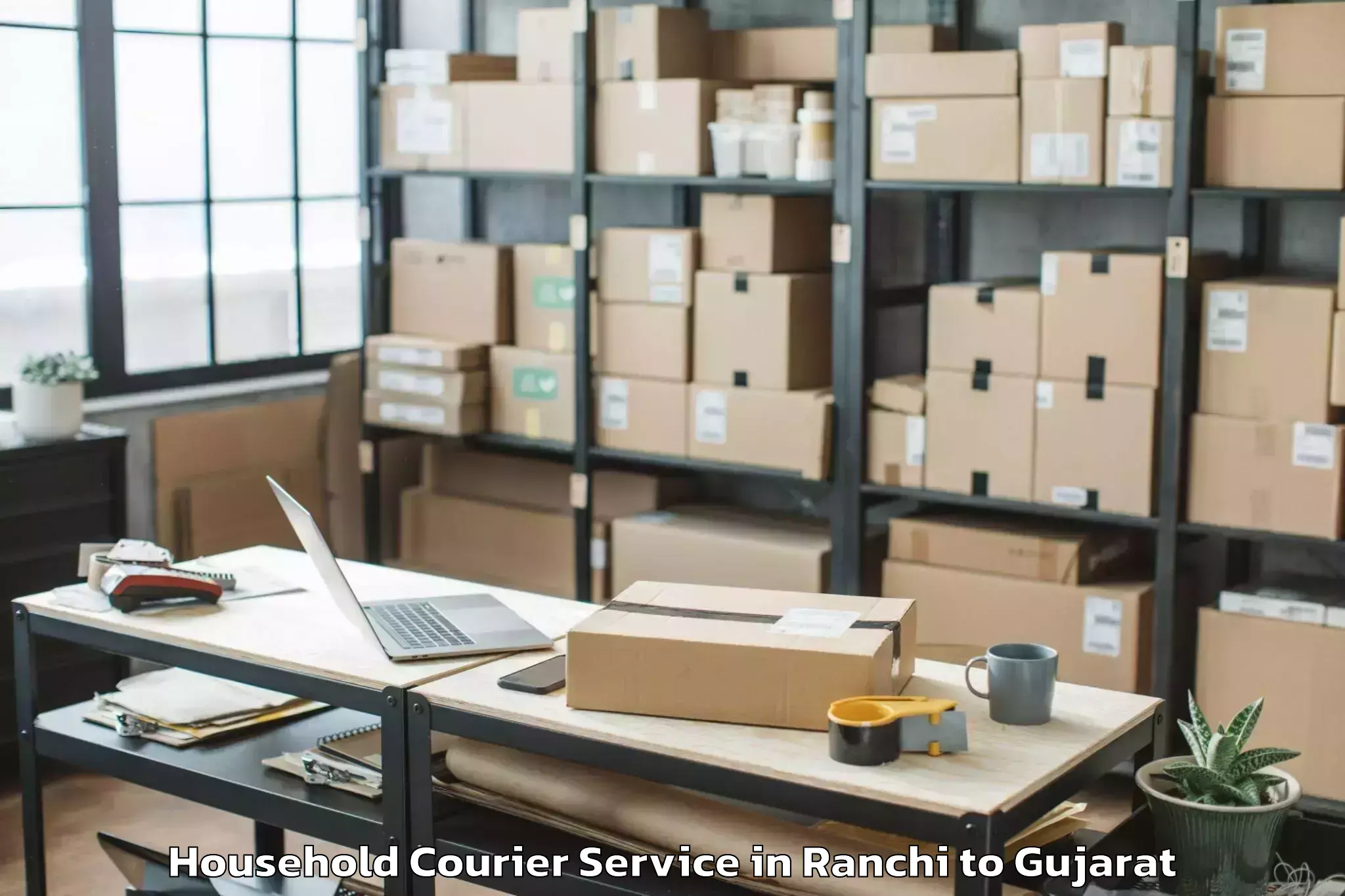 Easy Ranchi to Madhavpur Household Courier Booking